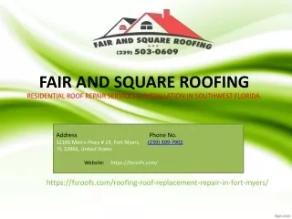 Roofing, Roof Repair, Roof Replacement in Fort Myers, FL