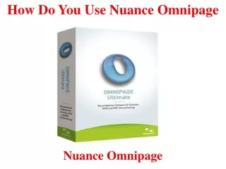 how do you use nuance omnipage