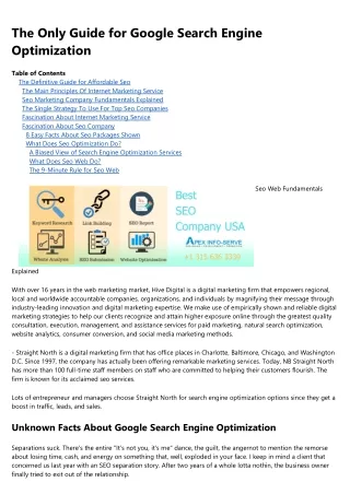 the only guide for google search engine