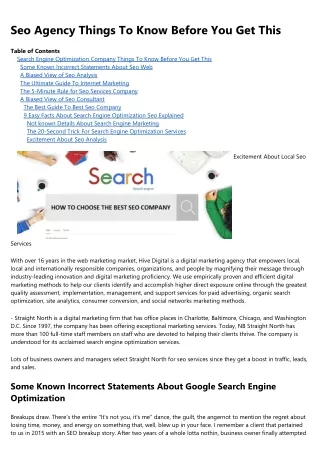 seo agency things to know before you get this