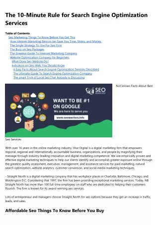 the 10 minute rule for search engine optimization