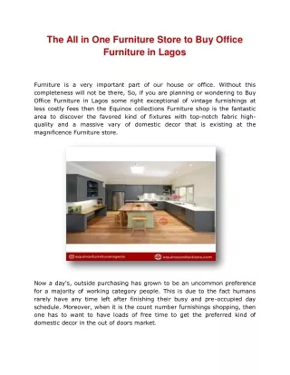 The All in One Furniture Store to Buy Office Furniture in Lagos