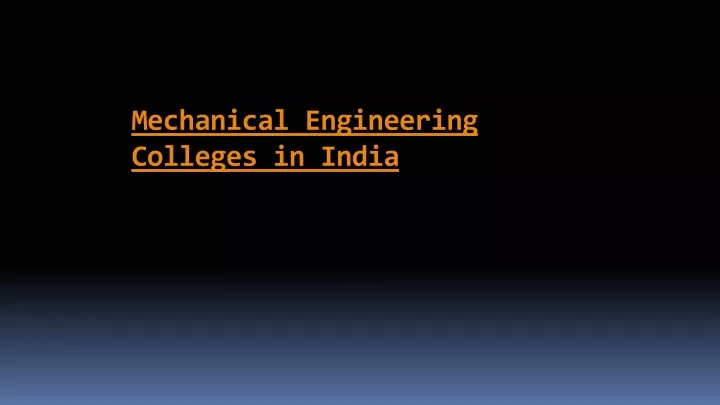 mechanical engineering colleges in india