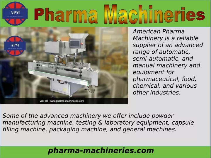 american pharma machinery is a reliable supplier