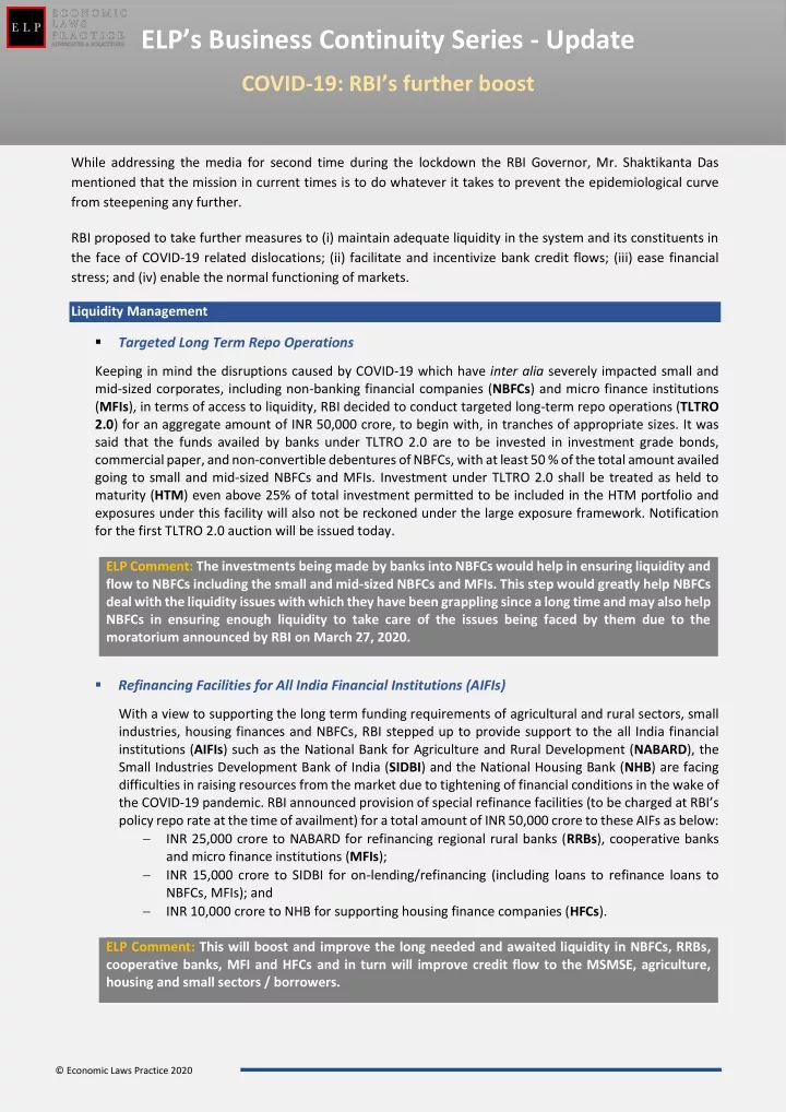 elp s business continuity series elp s business