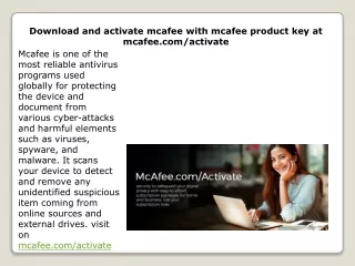 download and activate mcafee with mcafee product
