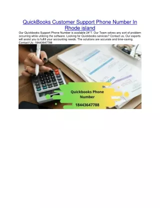 quickbooks customer support phone number in rhode