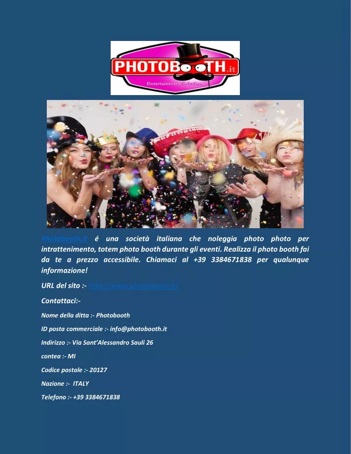 photobooth it una societ italiana che noleggia