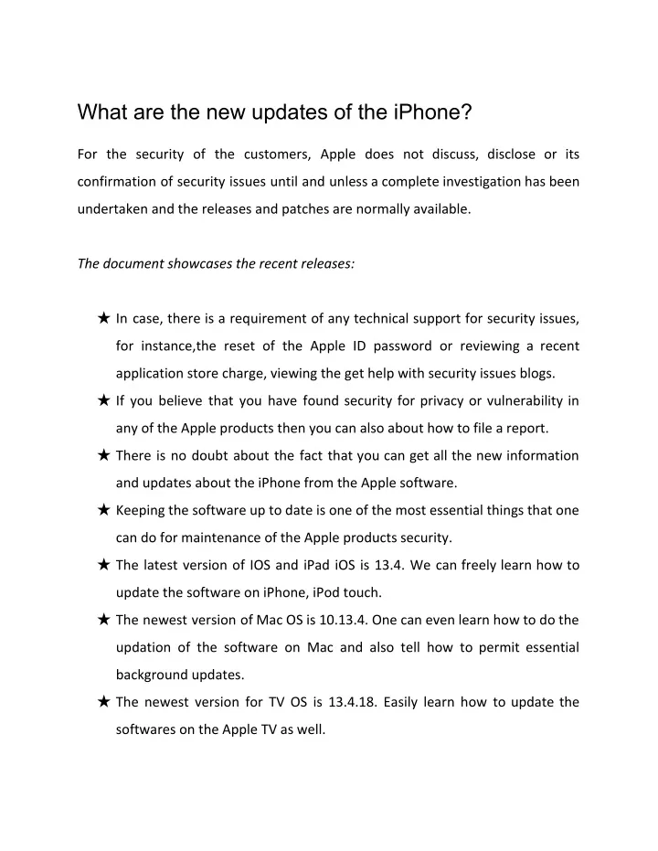 what are the new updates of the iphone