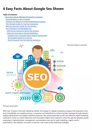 6 easy facts about google seo shown