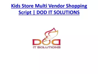 kids store multi vendor shopping script dod it solutions