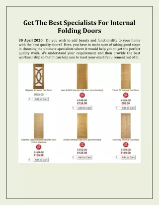 get the best specialists for internal folding