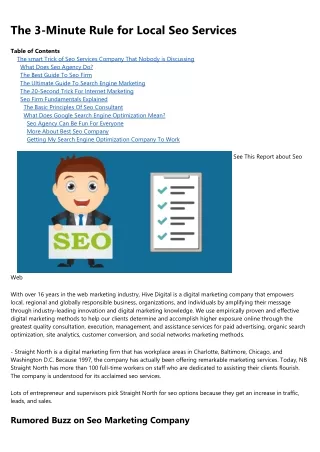 the 3 minute rule for local seo services