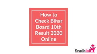 How to Check Bihar Board 10th Result 2020 Online