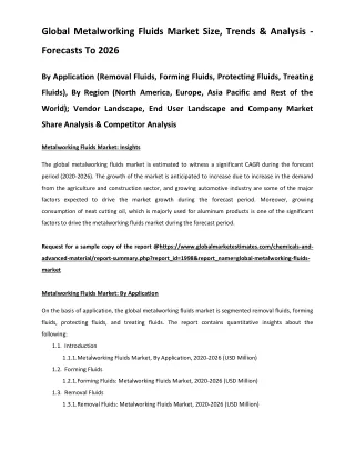 global metalworking fluids market size trends