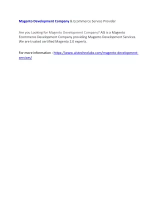 magento development company ecommerce service
