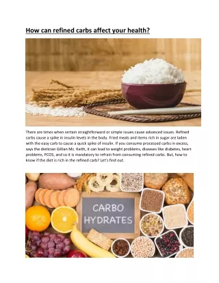 How can refined carbs affect your health