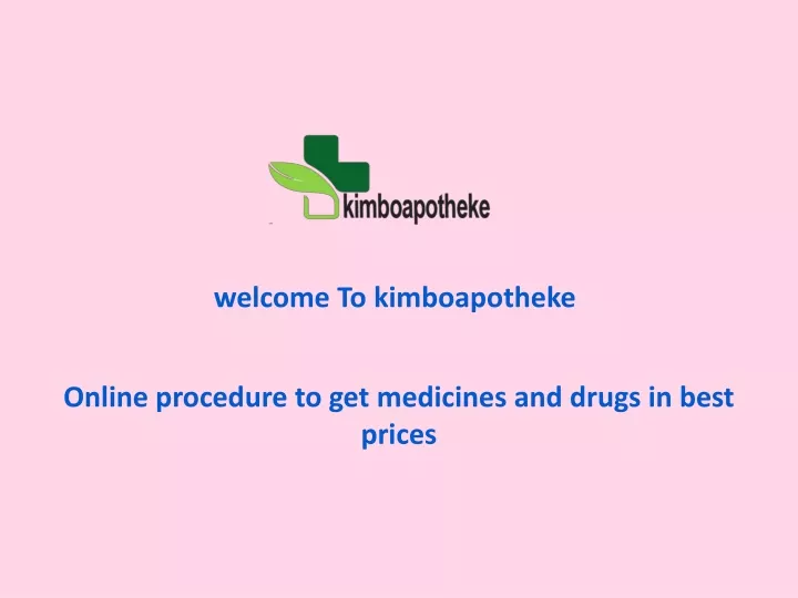 welcome to kimboapotheke