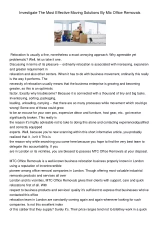 investigate the most effective moving solutions