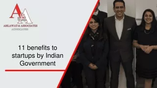 11 benefits to startups by Indian Government