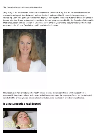 the future is vibrant for naturopathic medicine