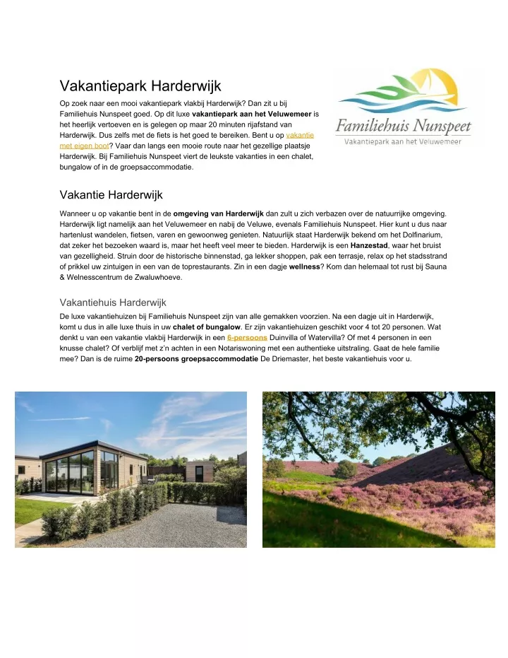 vakantiepark harderwijk