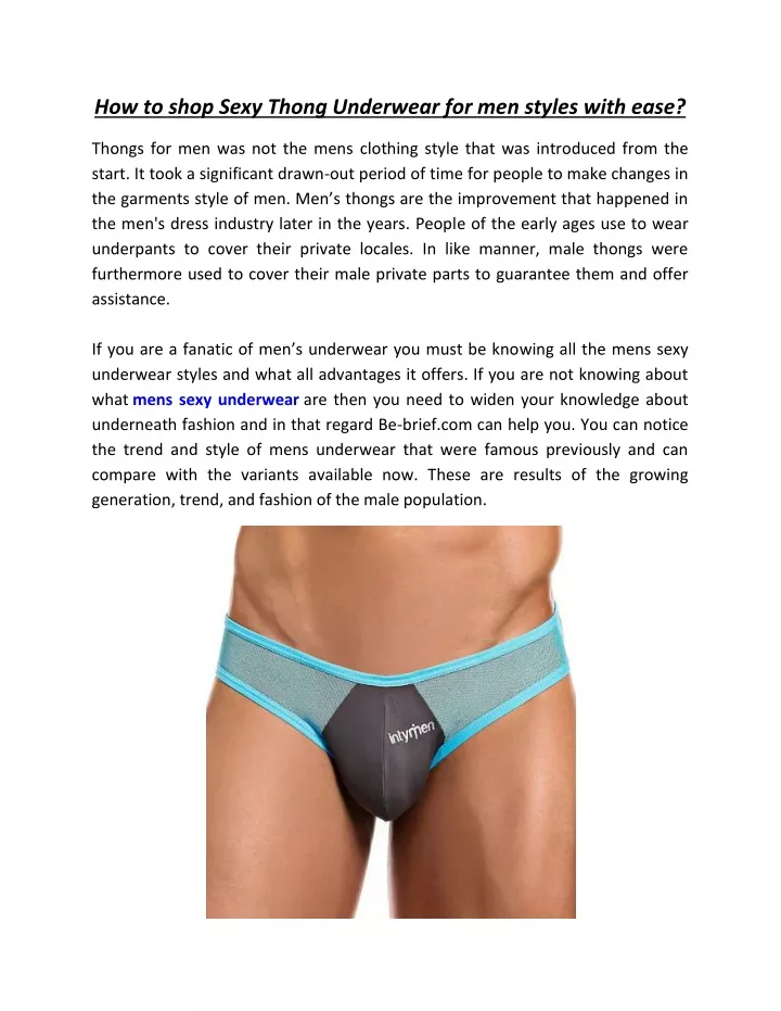 how to shop sexy thong underwear for men styles