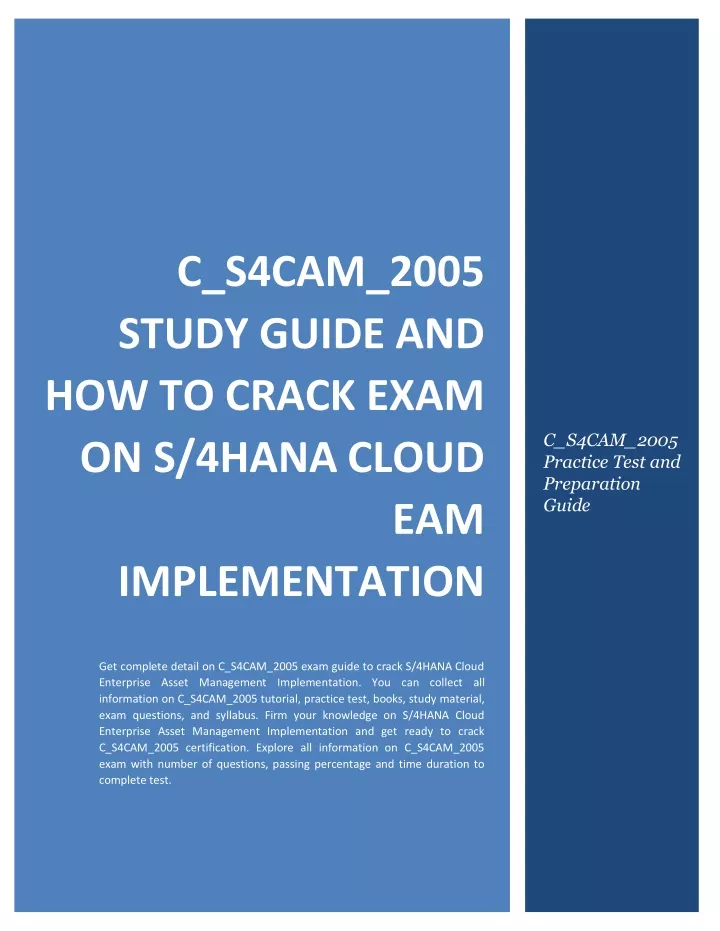 c s4cam 2005 study guide and how to crack exam