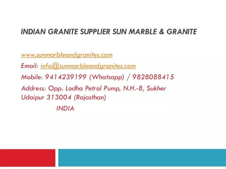 indian granite supplier sun marble granite