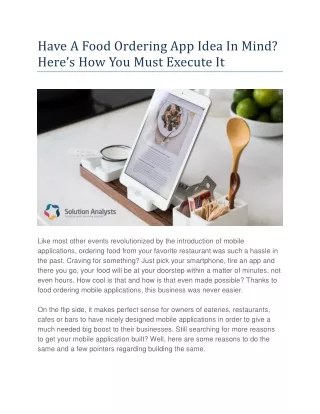 have a food ordering app idea in mind here