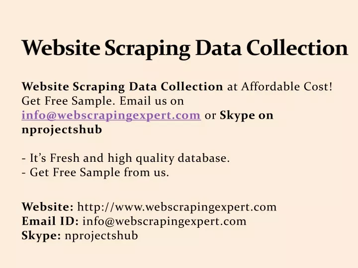 website scraping data collection