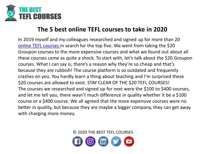 the 5 best online tefl courses to take in 2020