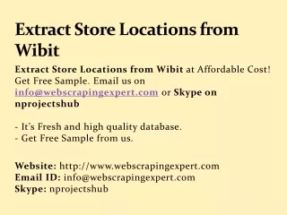 extract store locations from wibit