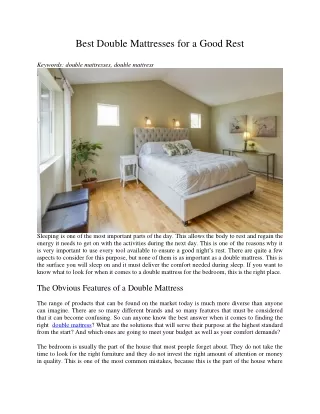 best double mattresses for a good rest
