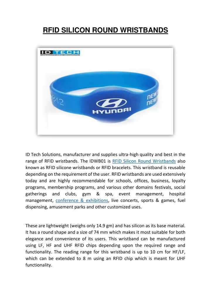 rfid silicon round wristbands