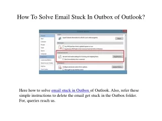 how to solve email stuck in outbox of outlook