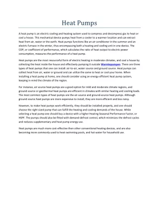heat pumps