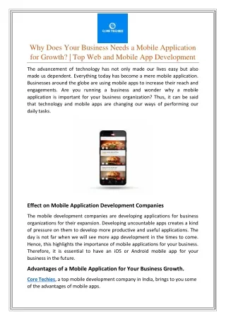 why does your business needs a mobile application