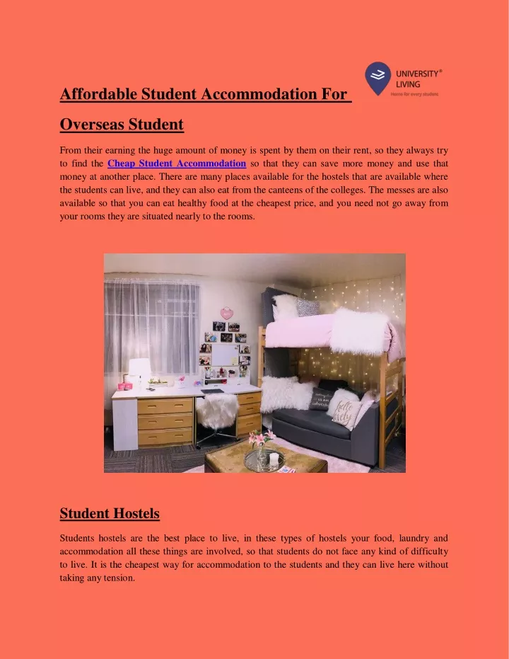 affordable student accommodation for