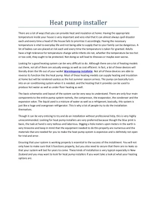 heat pump installer