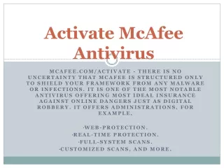 McAfee.com/Activate | Activate McAfee Antivirus