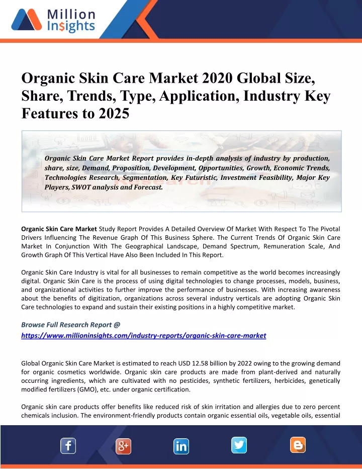organic skin care market 2020 global size share