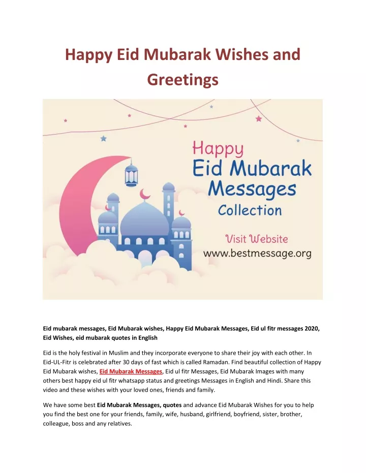 happy eid mubarak wishes and greetings