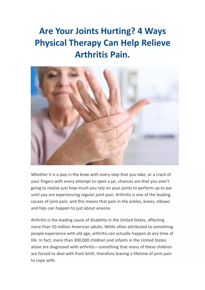 are your joints hurting 4 ways physical therapy