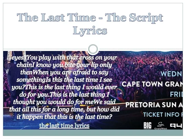 the last time the script lyrics