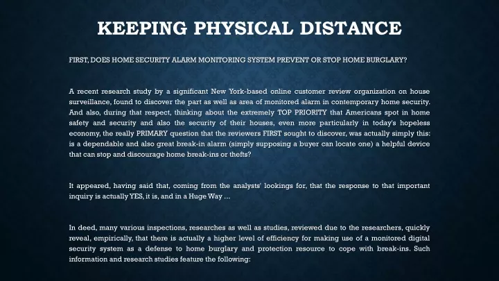 keeping physical distance