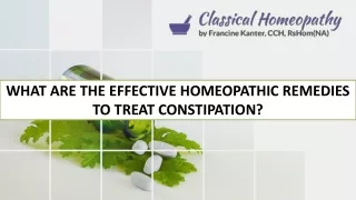what are the effective homeopathic remedies