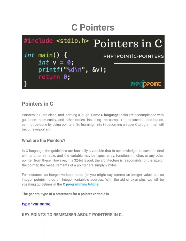 c pointers