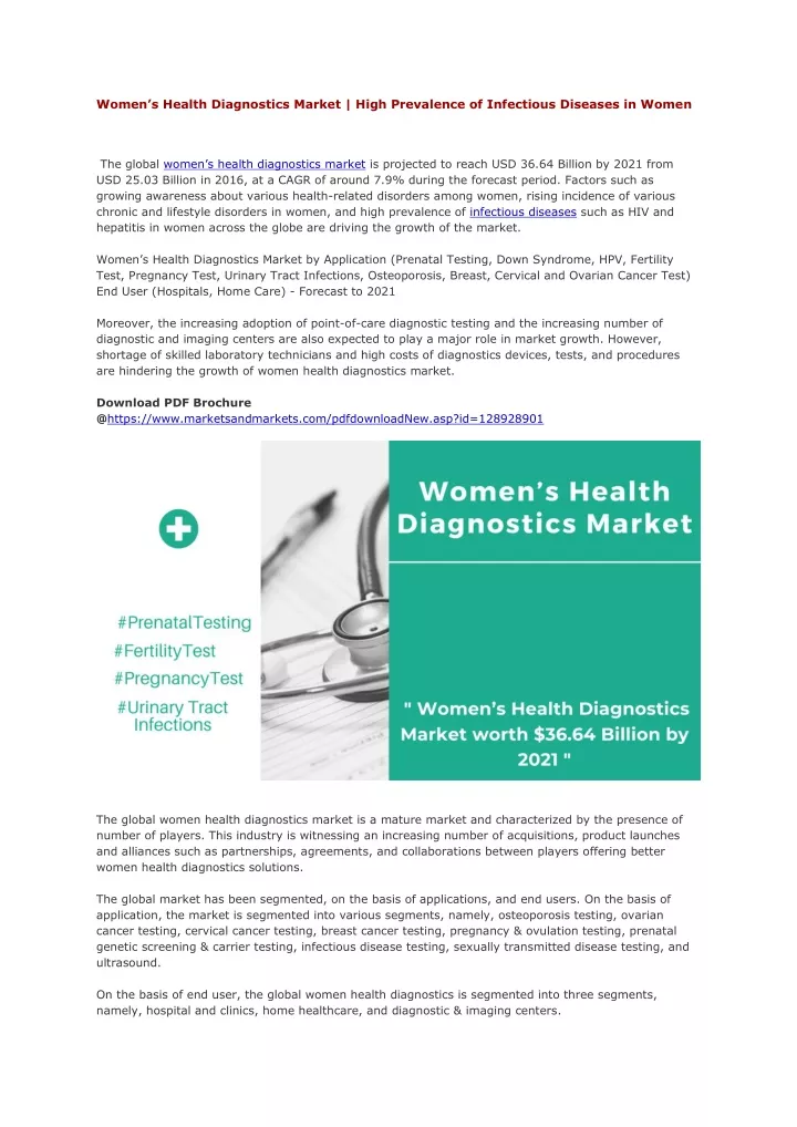 women s health diagnostics market high prevalence