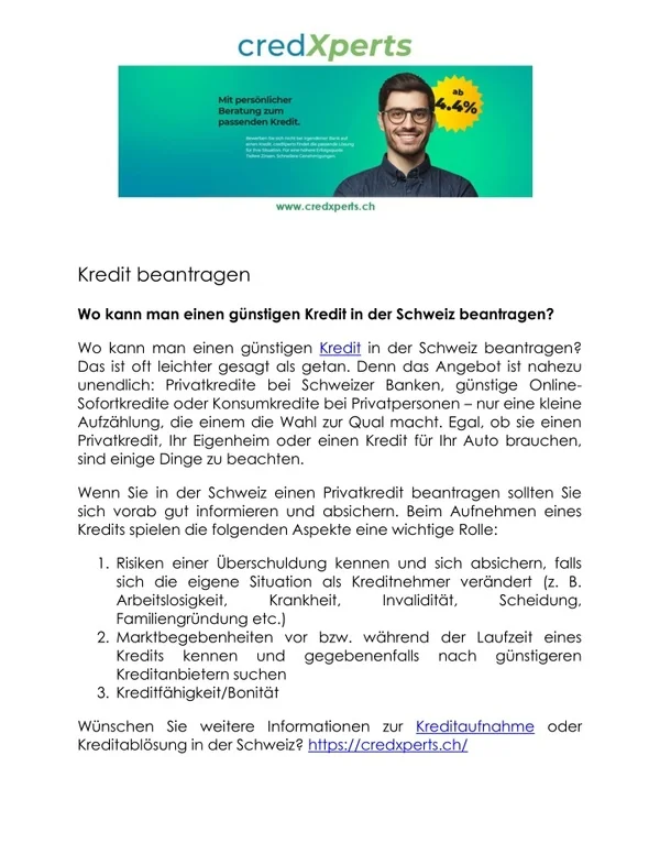 Kredit Beantragen